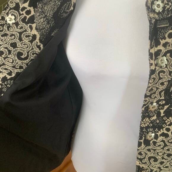 Vintage Size M Tapestry Embroidered Beaded Floral Jacket Art to Wear Patchwork - Picture 14 of 15